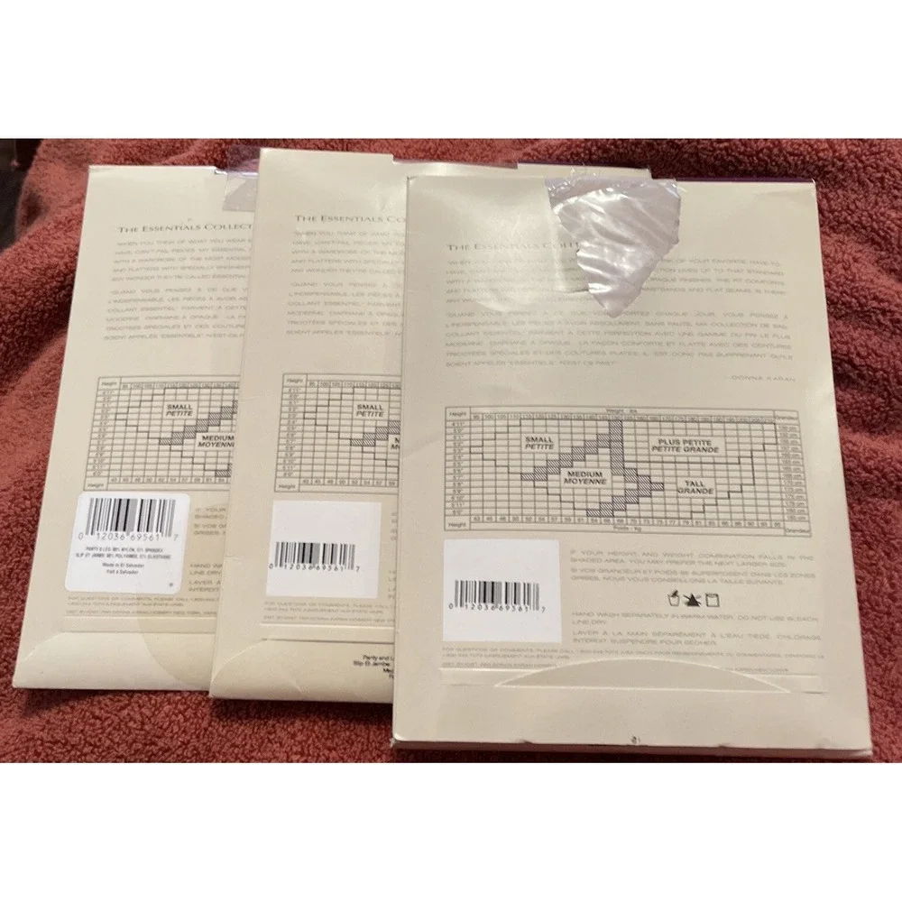 Donna Karan‎ Womens Medium Tights Parchment 3pk Sheer Control Top 0A031 NEW